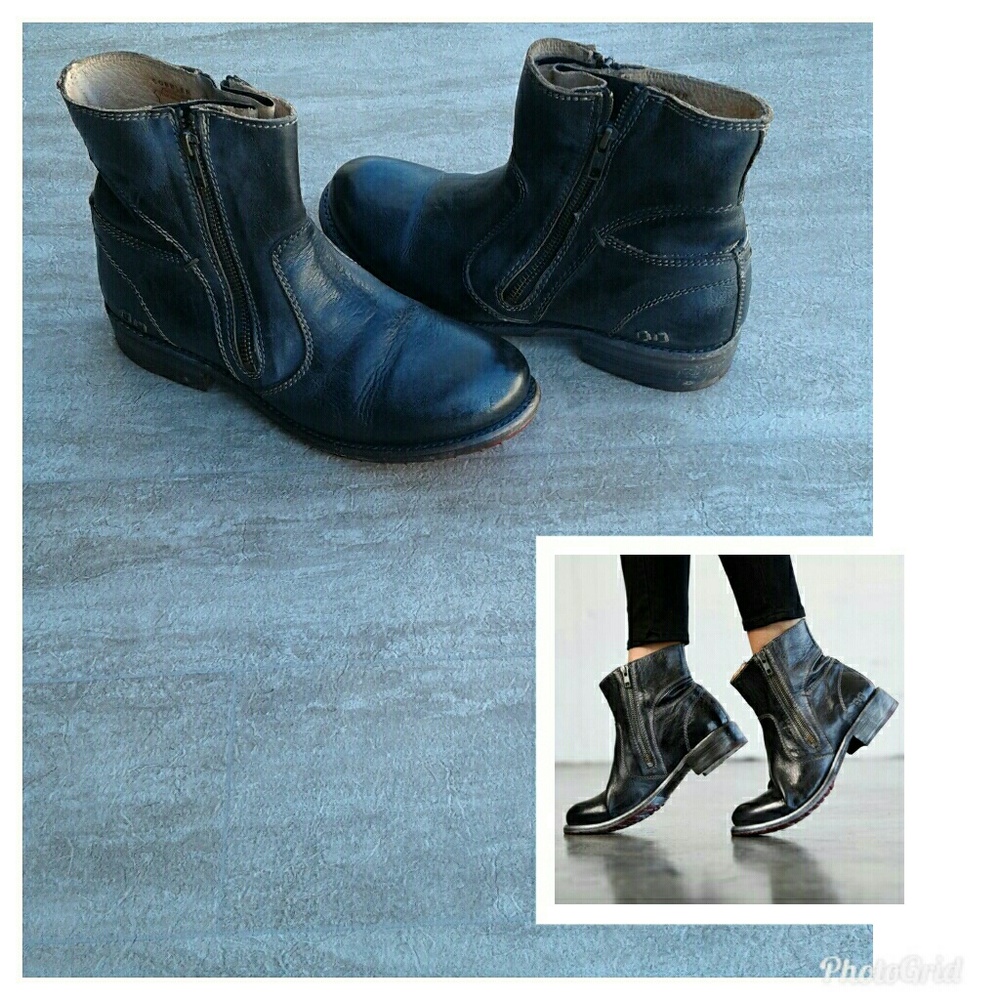 Bed Stu Eiffel Black/Blue Boots Size 9